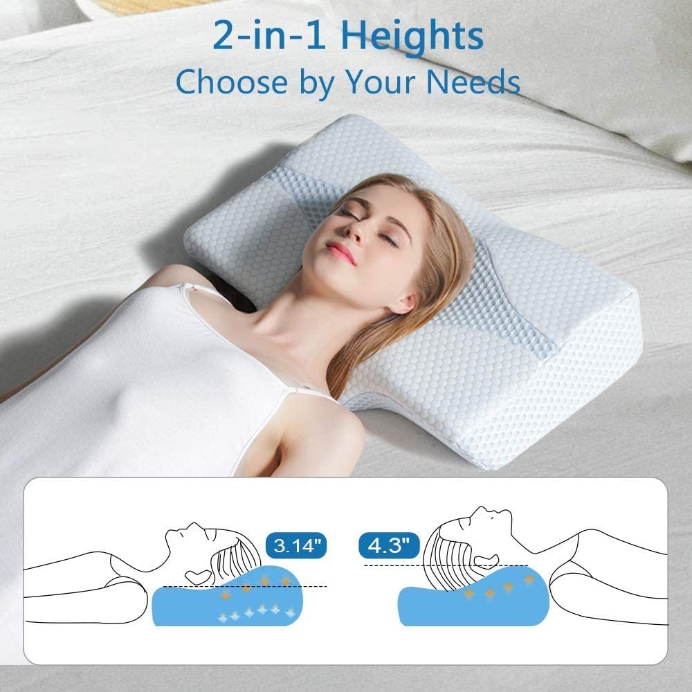 Mkicesky Neck Support Memory Foam Cervical Pillow - Lady Size