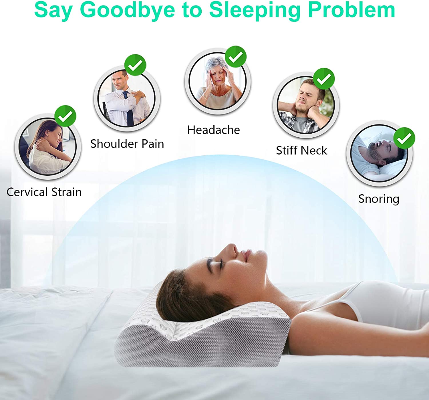  Mkicesky Gel Lumbar Support Sleeping Pillow Cooling